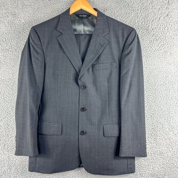 Jos A Bank Wool Suit Mens 40SH Gray PinStripe Wedding Office Funeral Pants 33x29 - Picture 1 of 16